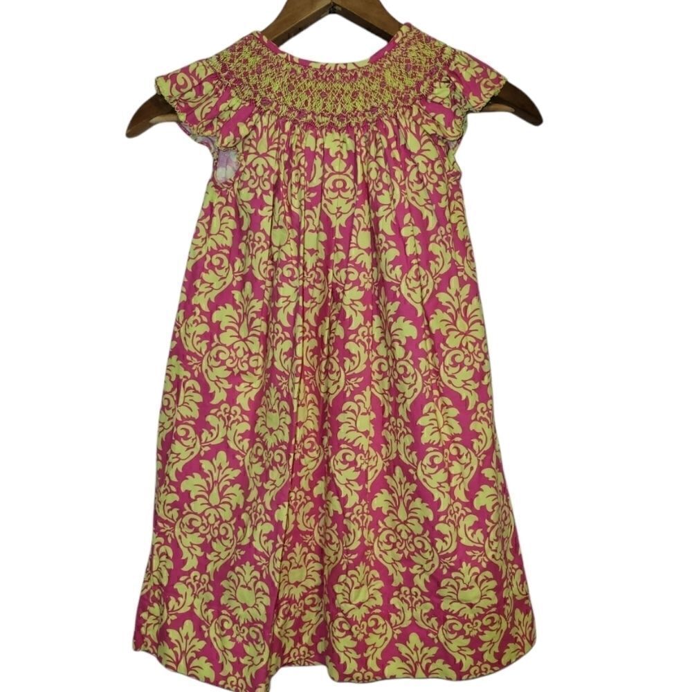 Le Za Me Hand Smocked Smocked Angel Sleeve Dress 4